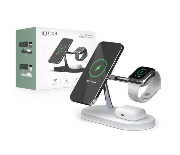 Tech-Protect A12 3w1 Magnetic MagSafe Wireless Charger biały - 662736 - zdjęcie 8